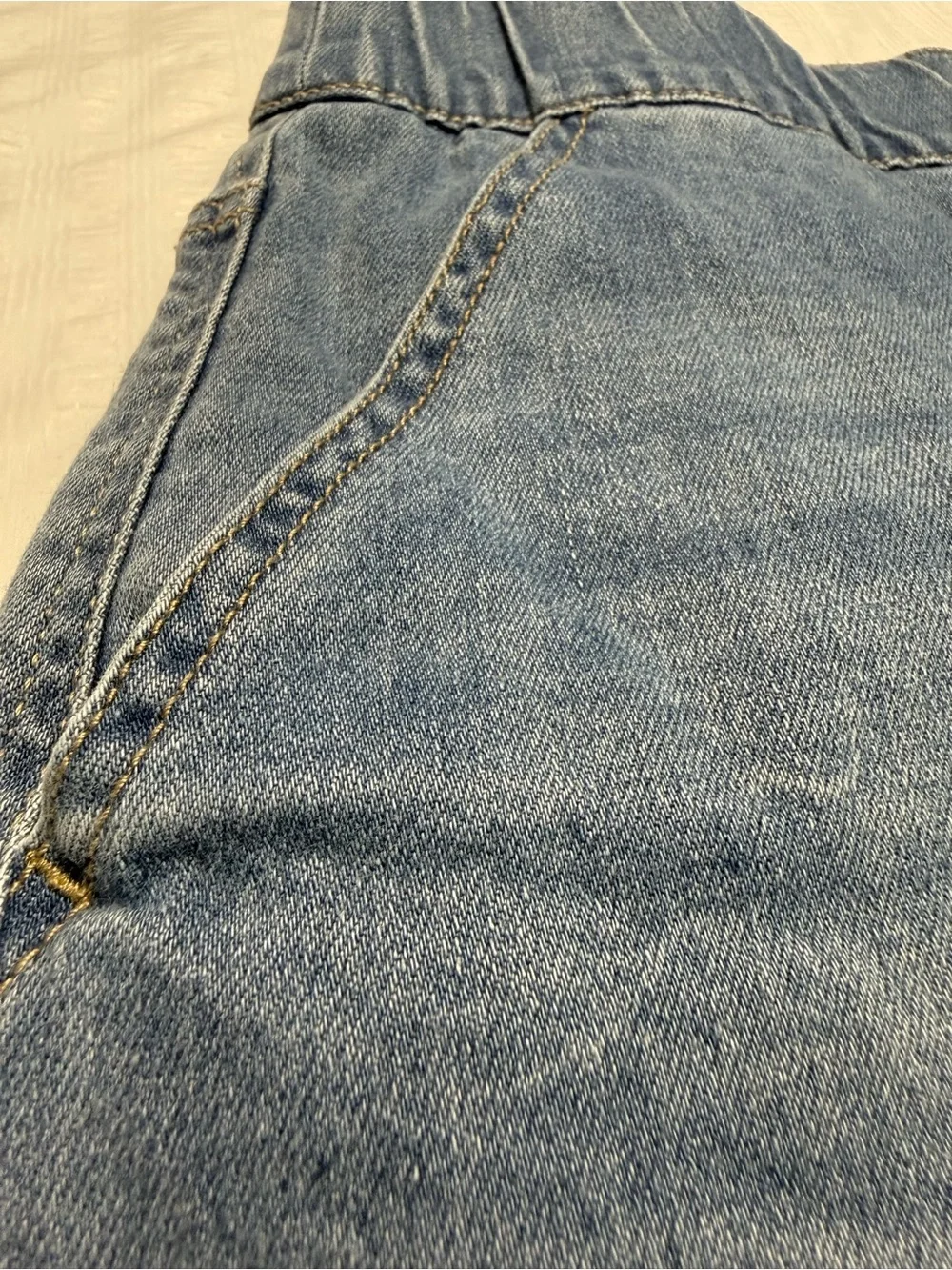 Boston Proper Medium Blue Denim A-Line Skort with Elastic Waist